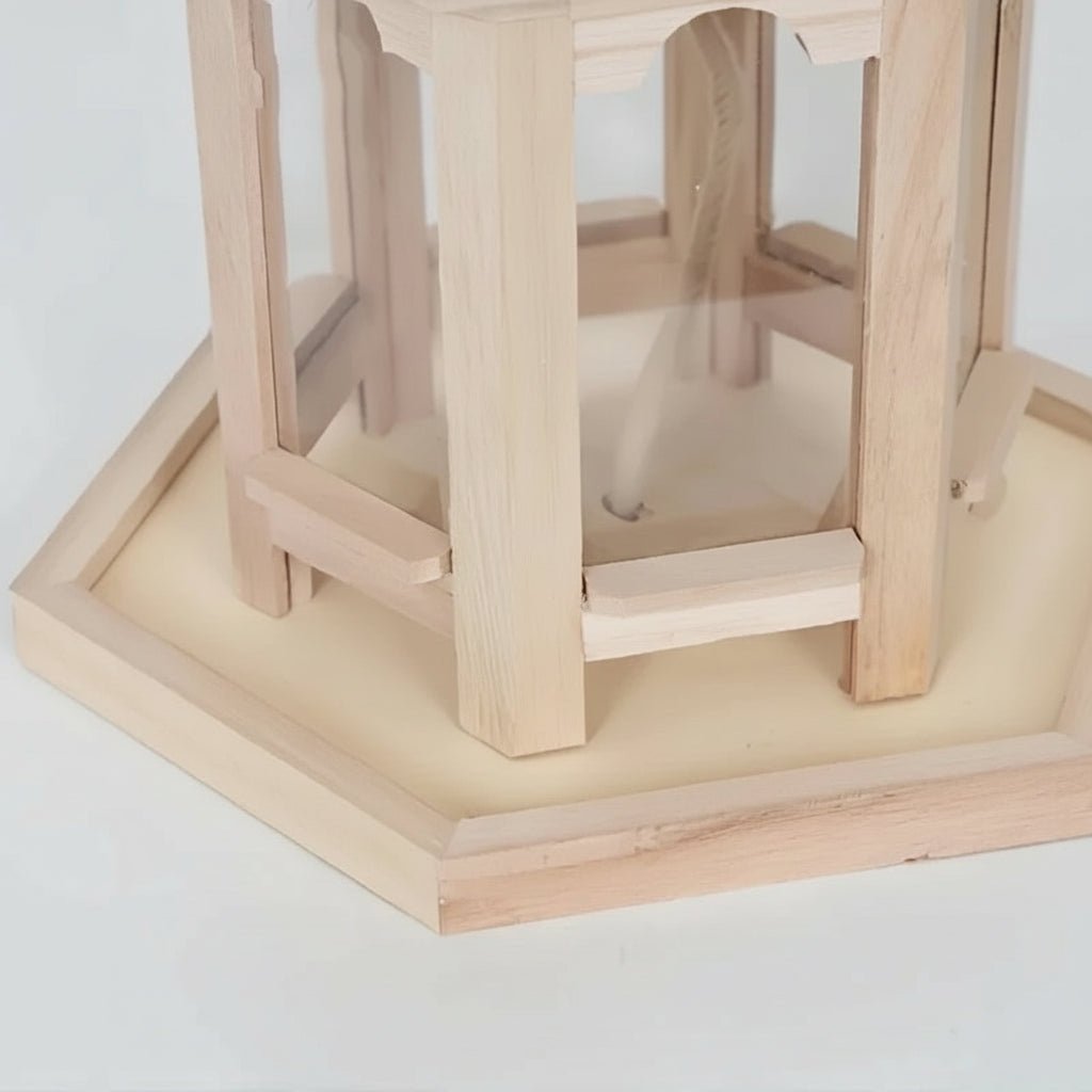 Charming rustic wooden birdhouse & water feeder, ideal for garden decor. Attracts local birds to your backyard patio.