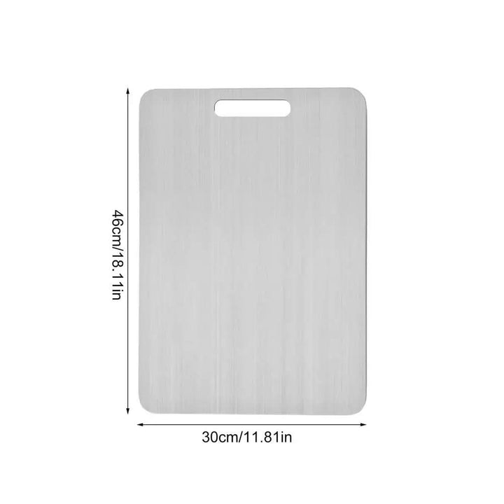 Premium stainless steel cutting board for professional & home kitchens. Hygienic, rustproof, & easy to clean.