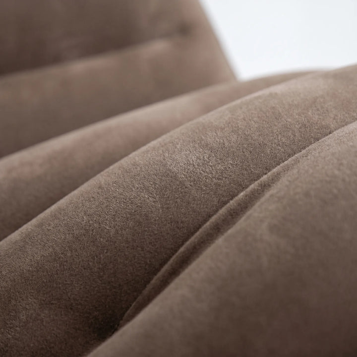 Coffee S-shaped inflatable lounger. Versatile portable air chair for living room, patio, or dorm furniture.