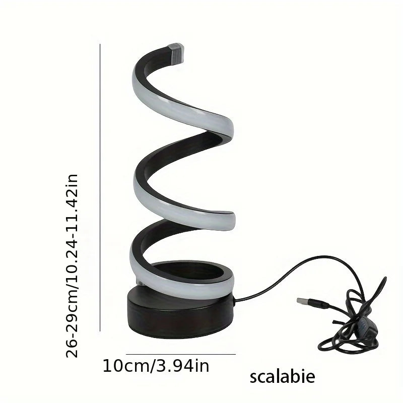 FlexiGlow S-shaped modern LED desk lamp. USB-powered home office lighting with eye protection, enhancing any workspace.