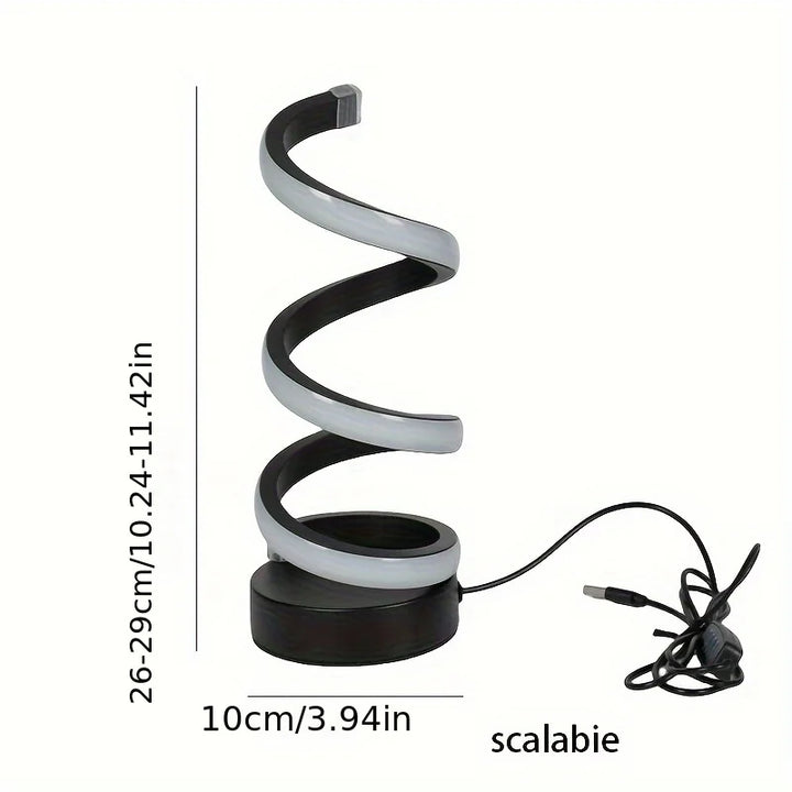 FlexiGlow S-shaped modern LED desk lamp. USB-powered home office lighting with eye protection, enhancing any workspace.