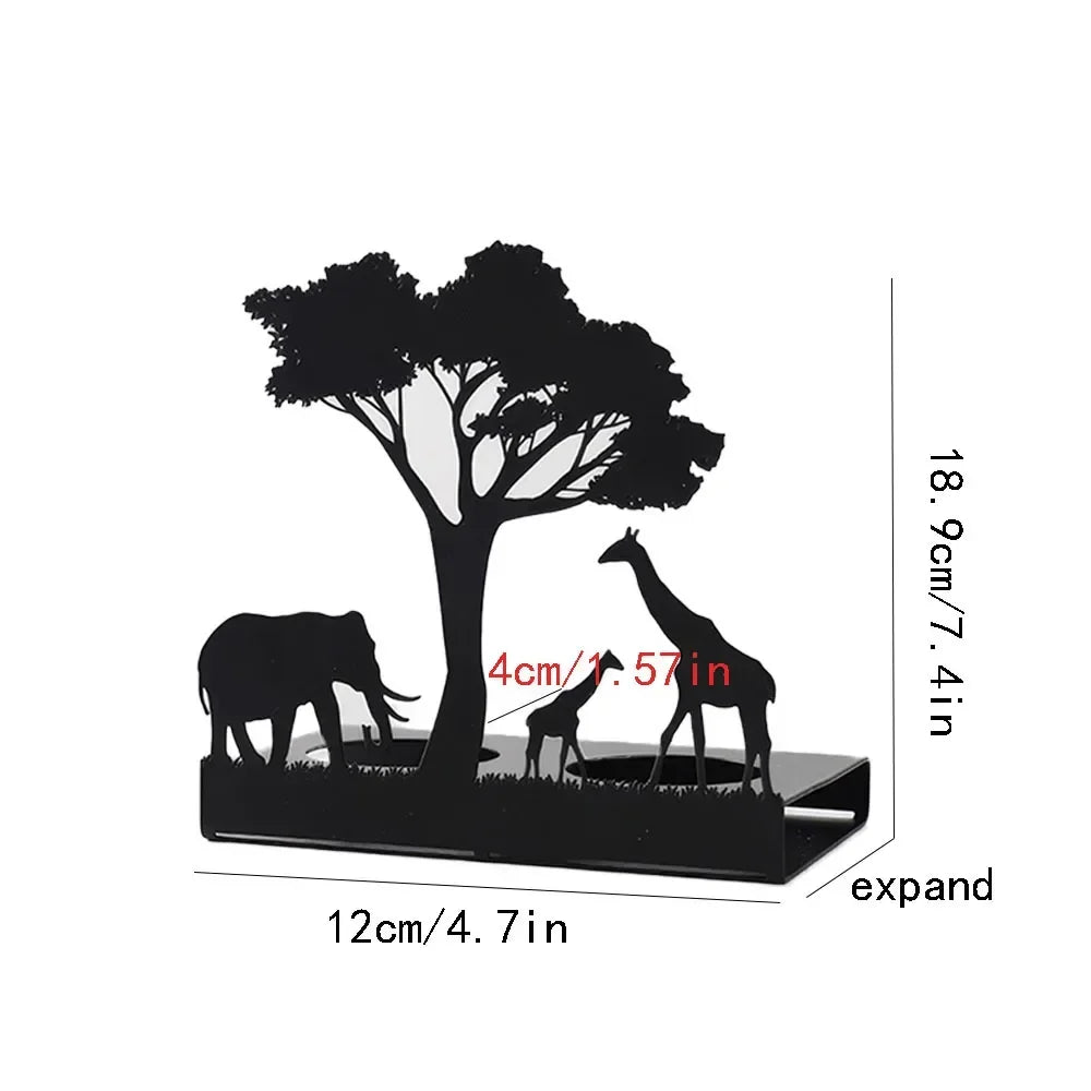 Wildlife-inspired safari silhouette candle holders, perfect home decor or gift.