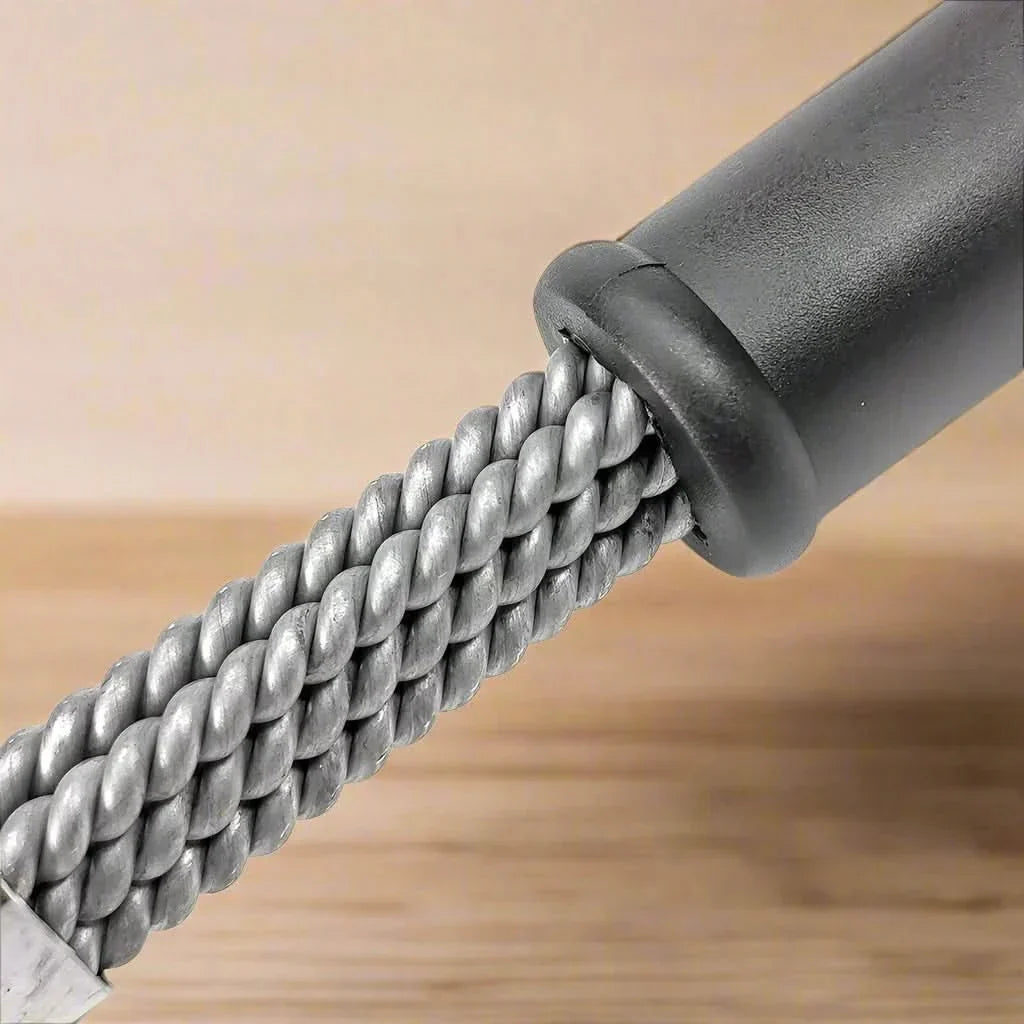Premium bristle-free stainless steel barbecue brush, a safe grill cleaning tool for all types of grates.