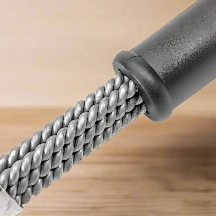 Premium bristle-free stainless steel barbecue brush, a safe grill cleaning tool for all types of grates.