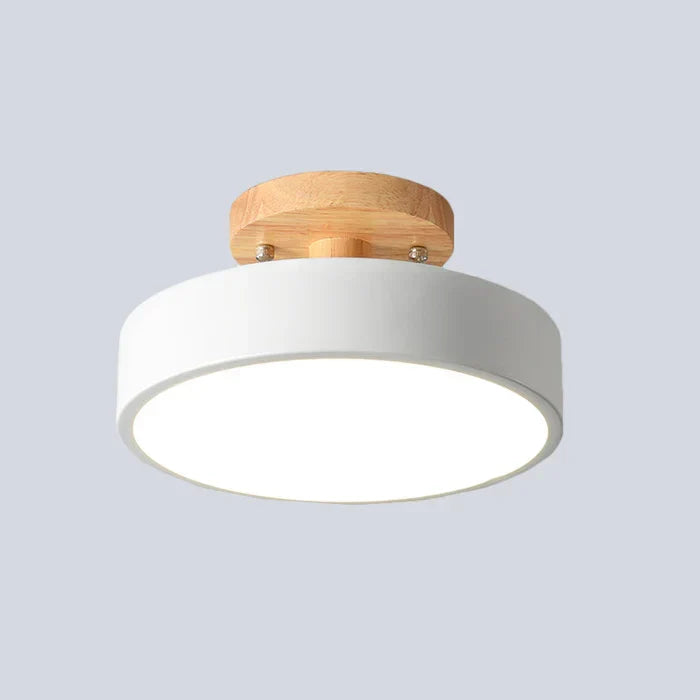 Scandinavian LED ceiling lamp NordWood for modern homes, energy-efficient flush mount lighting.