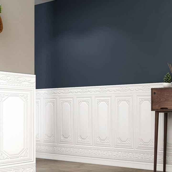 Modern self-adhesive 3D wall panels. Vinyl, peel and stick for DIY home decor covering.