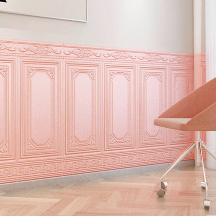 Water-resistant 3D vinyl panels. Peel and stick self-adhesive for bathroom or kitchen wall decor.