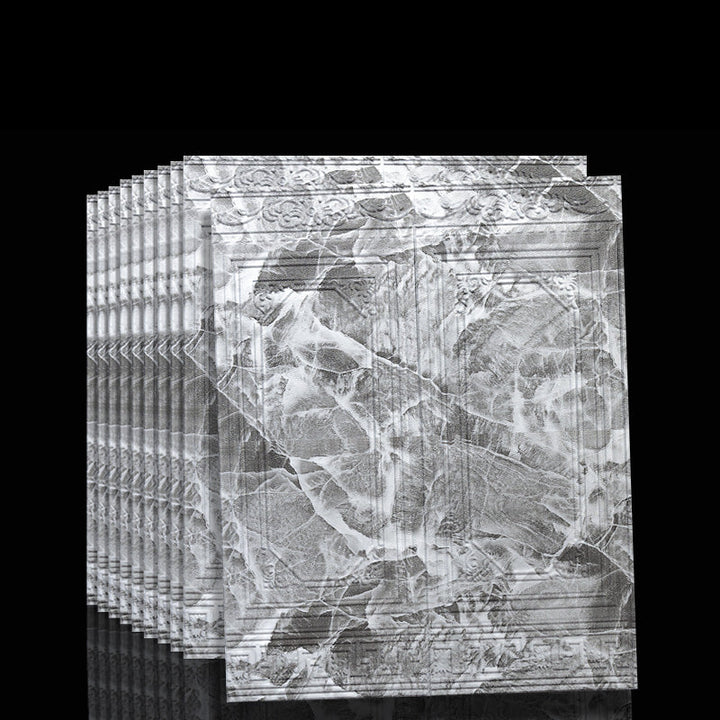 Textured peel and stick 3D wall panels. Self-adhesive vinyl for easy home decor.