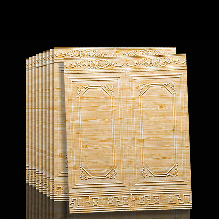 Self-adhesive 3D vinyl panels. Peel and stick, easy install wall covering for DIY homes.