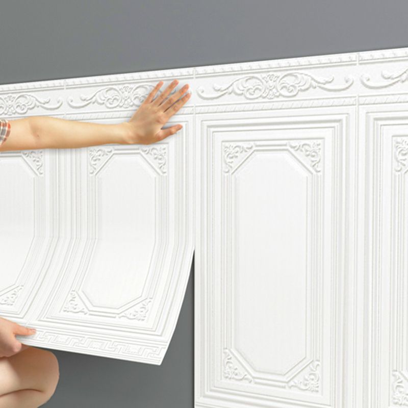 Water-resistant 3D wall panels. Easy install, self-adhesive vinyl for quick home decor covering.