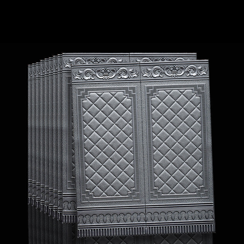 DIY home project: Self-adhesive 3D vinyl wall panels. Peel and stick, quick textured update.