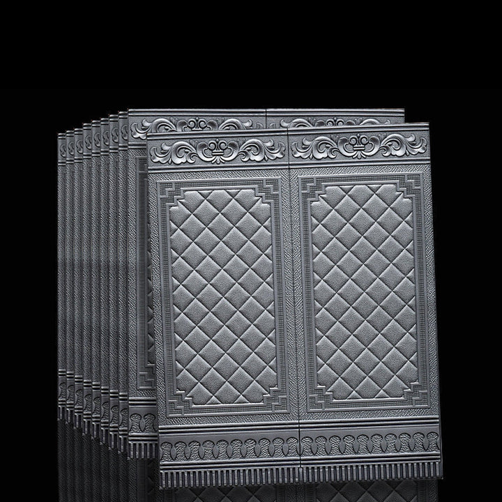DIY home project: Self-adhesive 3D vinyl wall panels. Peel and stick, quick textured update.