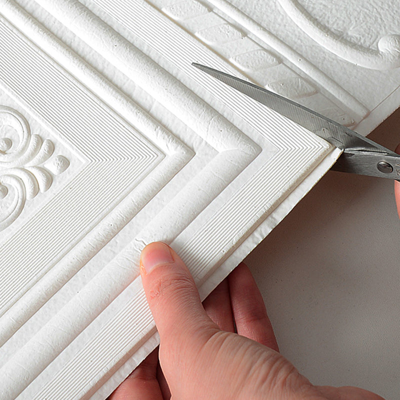 Easy install 3D wall panels. Water resistant, self-adhesive vinyl for modern home decor.