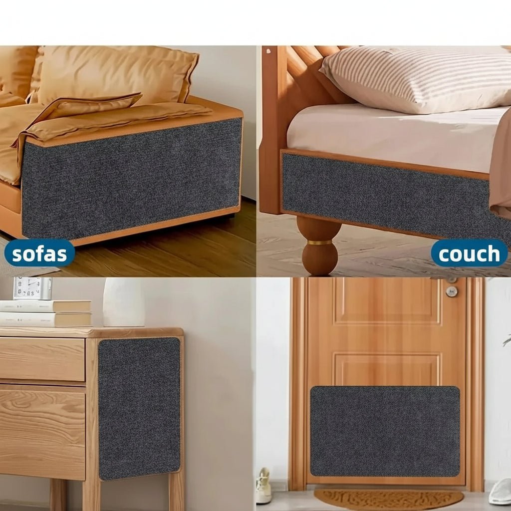 Easy peel-and-stick clear cat scratch guard for furniture & home protection.