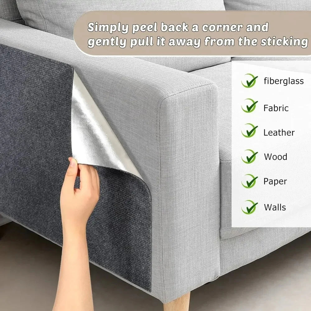 Pets' Self-Adhesive Furniture Scratch Shield, clear, effective cat deterrent.