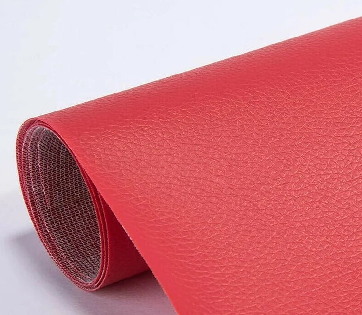 Universal leather patch for seamless self-adhesive repair of sofas, car seats, and home furniture.