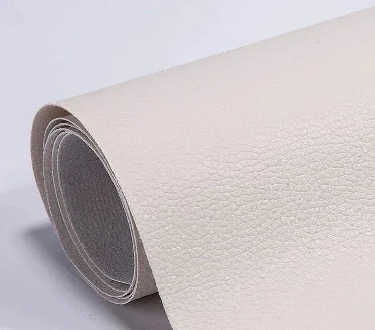 DIY friendly self-adhesive leather patch for restoring sofas, chairs, and car seat upholstery.