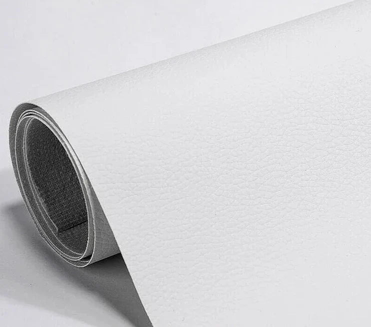Quick self-adhesive leather patch to fix holes and tears in furniture, car seats & vinyl items.