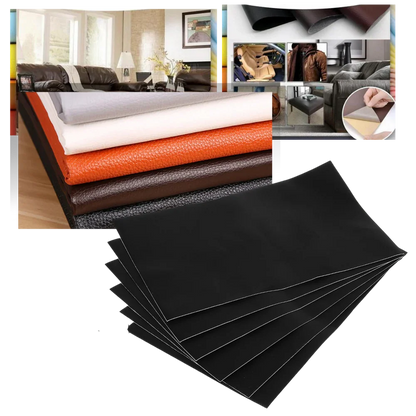 Durable self-adhesive patch for furniture upholstery, car seats, and jackets. Covers rips and scratches easily.