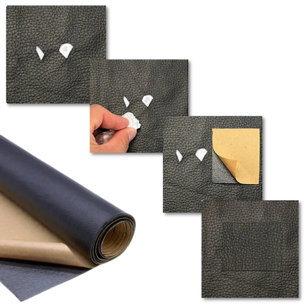 DIY self-adhesive repair patch kit. Restore your furniture, car seats, and apparel from rips & holes.