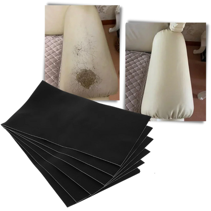 Flexible self-adhesive patch for leather, vinyl, and fabric repairs on furniture, car seats & clothing.