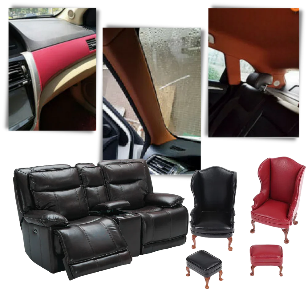 Easy-to-use self-adhesive patch. Quickly fix rips, tears & holes on jackets, bags, and car seats.