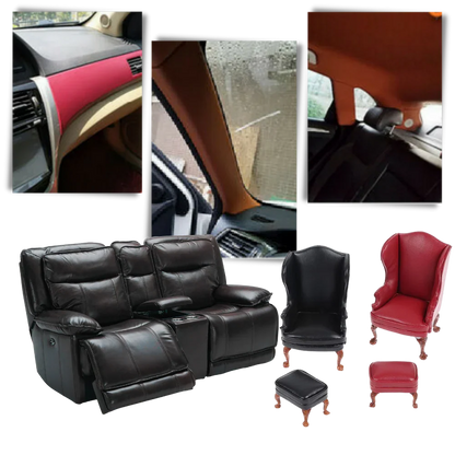 Easy-to-use self-adhesive patch. Quickly fix rips, tears & holes on jackets, bags, and car seats.