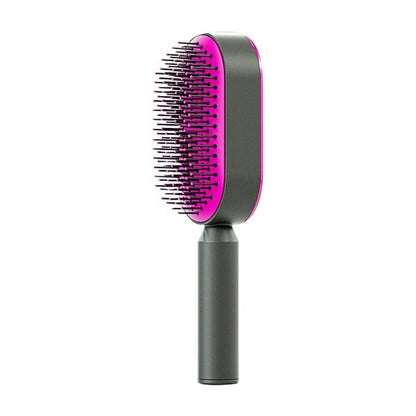 Self-cleaning detangling hair brush for all hair types, effortless grooming, anti-breakage.