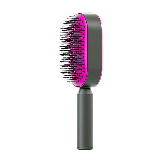 Self-cleaning detangling hair brush for all hair types, effortless grooming, anti-breakage.