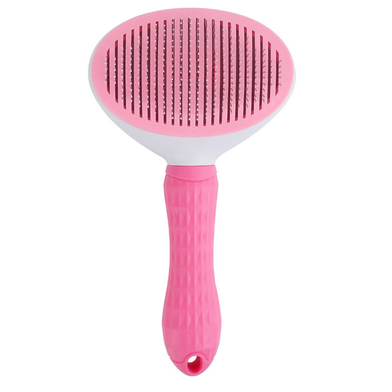 Innovative self-cleaning dog comb & cat brush for easy fur removal & stress-free pet grooming.