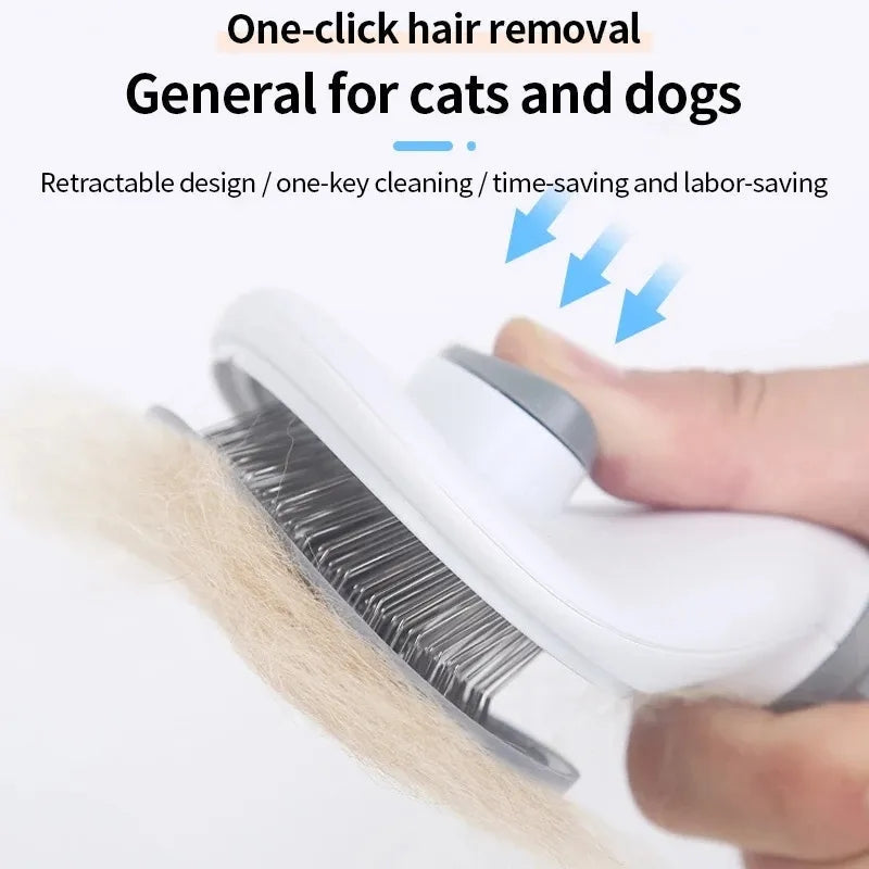 Keep your home fur-free! Self-cleaning dog comb & cat brush. Essential pet care & grooming accessory.