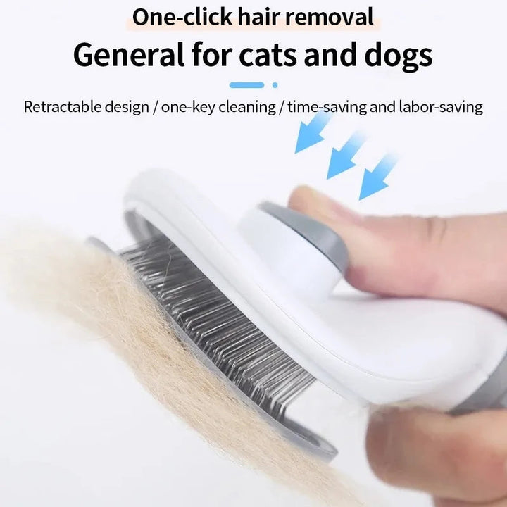 Keep your home fur-free! Self-cleaning dog comb & cat brush. Essential pet care & grooming accessory.
