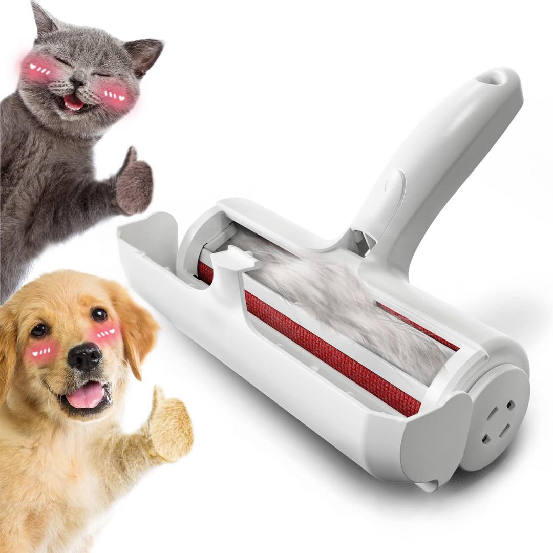 Versatile self-cleaning pet hair remover lint roller. Great for dog & cat fur removal in any home, car, or laundry.