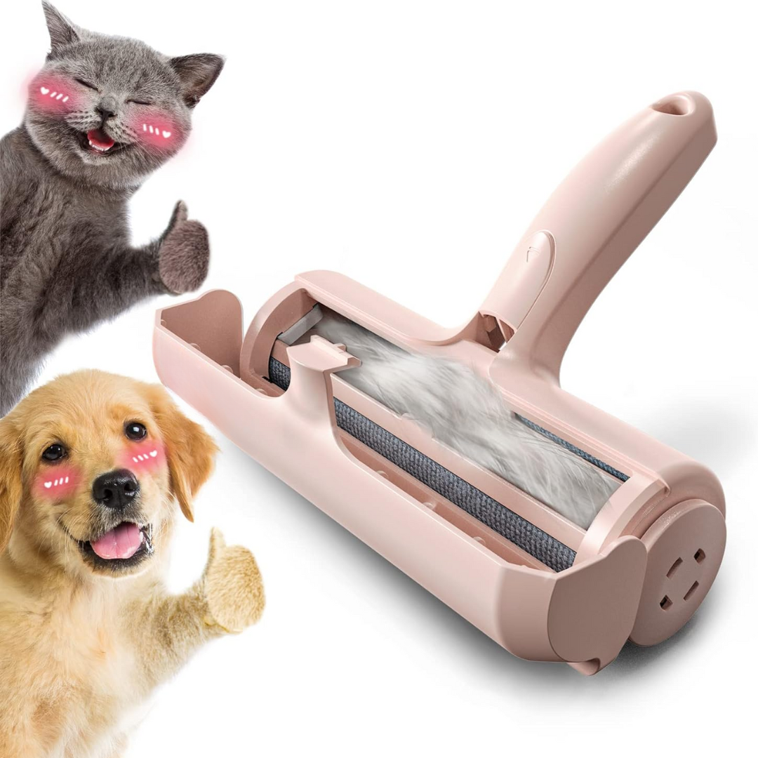 Reusable self-cleaning lint roller for pet hair. Quickly removes dog & cat fur from upholstery, carpets, and clothing.