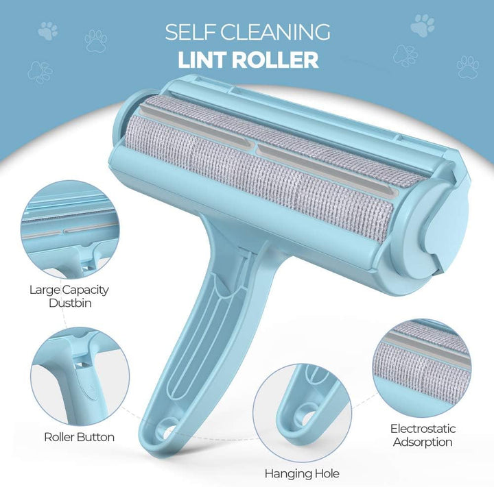 Home cleaning pet hair remover. Self-cleaning lint roller for effective dog & cat fur removal on sofas, beds & rugs.