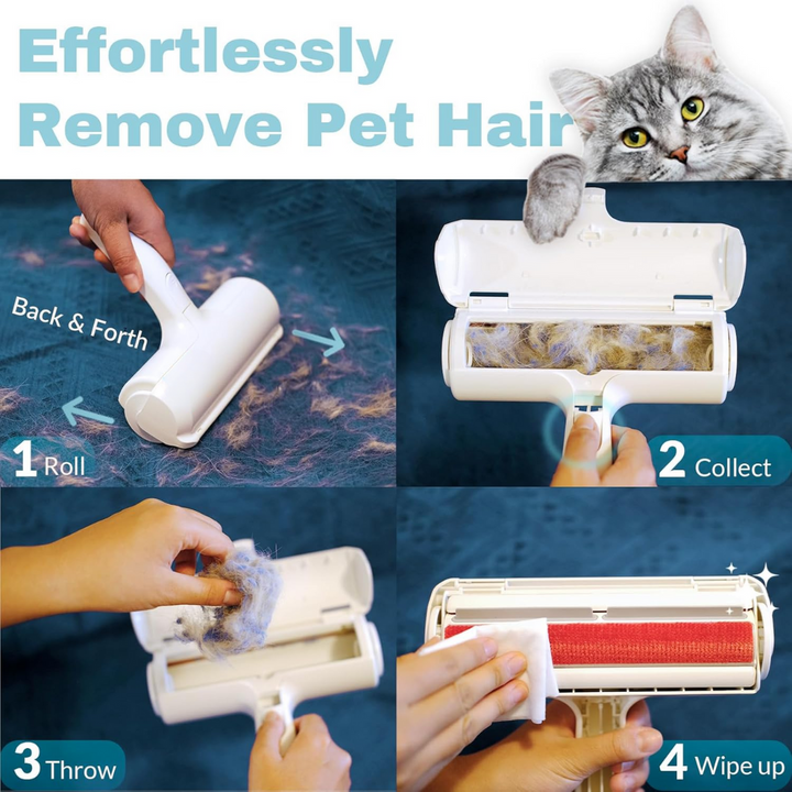Achieve a fur-free home with this self-cleaning pet hair remover lint roller. Perfect for dog & cat hair clean-up.
