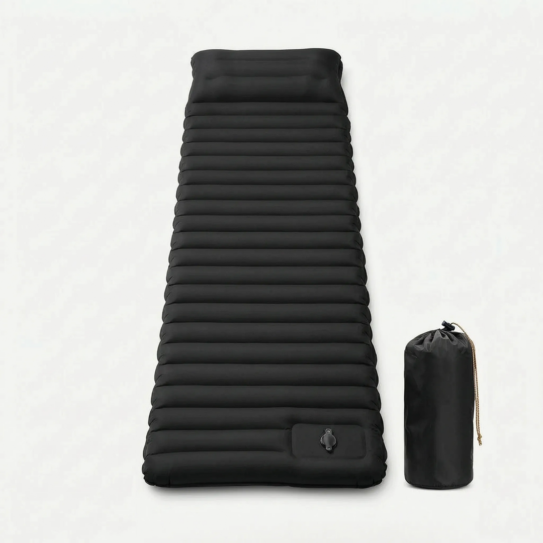 Comfortable self-inflating sleeping pad for camping. Portable and lightweight for easy outdoor recreation.