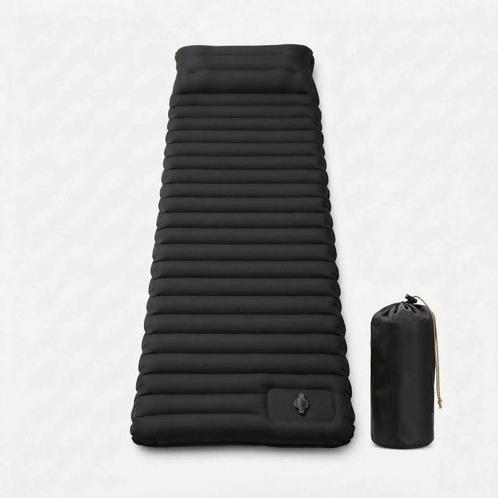 Comfortable self-inflating sleeping pad for camping. Portable and lightweight for easy outdoor recreation.