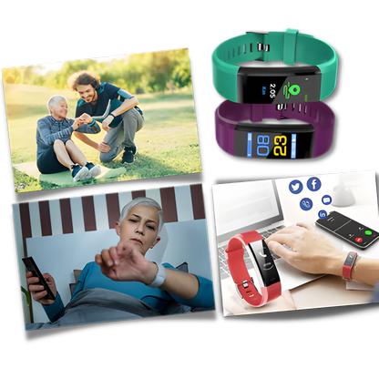 Senior health monitoring smartwatch ensuring peace of mind, tracking blood pressure & heart rate. Essential elderly tech.