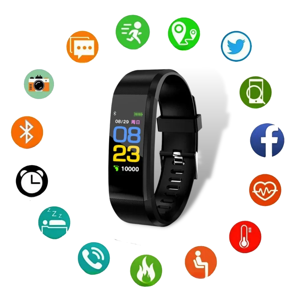 Sleek black Senior Smartwatch, a comfortable health tracker, designed for elderly wearers.