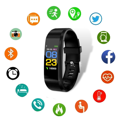 Sleek black Senior Smartwatch, a comfortable health tracker, designed for elderly wearers.