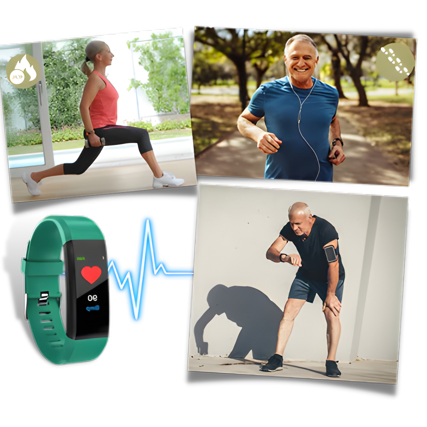 Silver Senior Health Monitoring Smartwatch on a clean background. A modern fitness monitor for seniors.