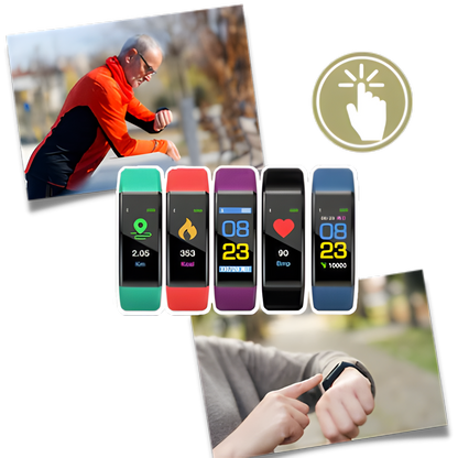 Senior Smartwatch displaying a notification; an easy-to-use communication & health tracker for seniors.
