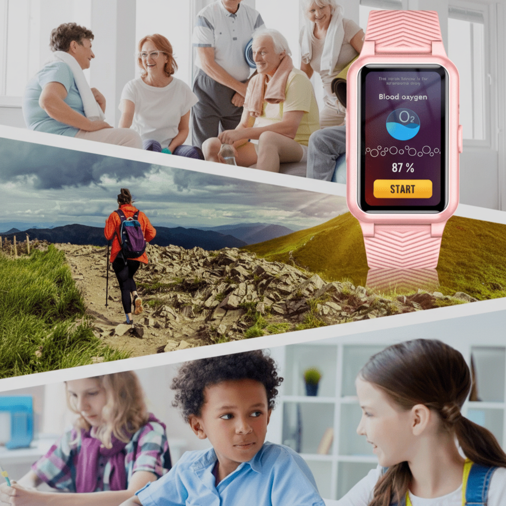 Smartwatch for seniors, featuring GPS, fall detection, and an easy-to-use SOS button for daily safety.