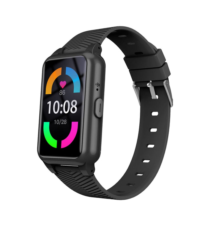 Senior connectivity smartwatch with GPS for tracking, SOS button for emergencies, keeping elderly connected.