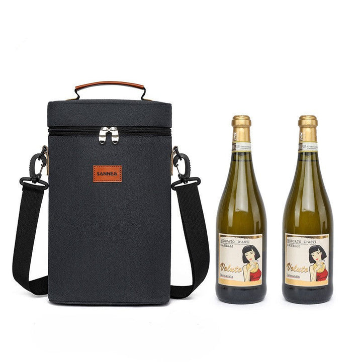 Set of 2 unisex double wine bottle cooler bags. Insulated totes perfect for picnics, travel, or gifting wine lovers.