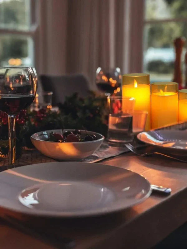 24 flameless LED candles, perfect for creating warm Christmas decor ambiance or festive holiday party lighting.