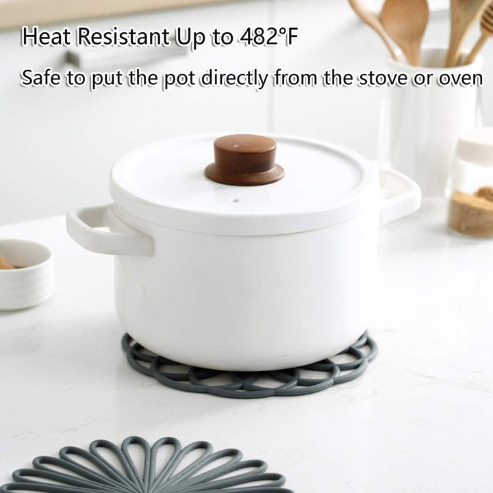 Elevate your kitchen with 3 silicone trivets, heat resistant & stylish accessories.