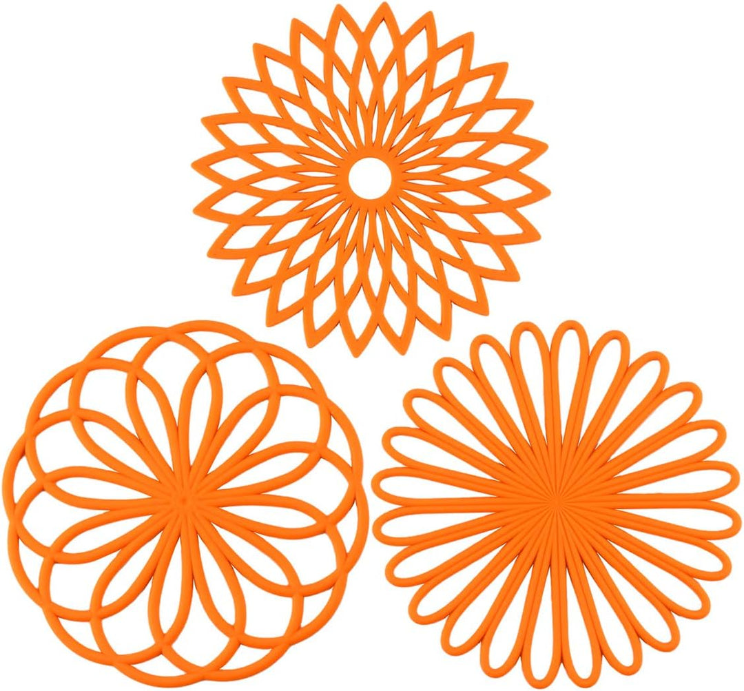 Durable silicone trivets, protect surfaces from heat; great kitchen accessory.