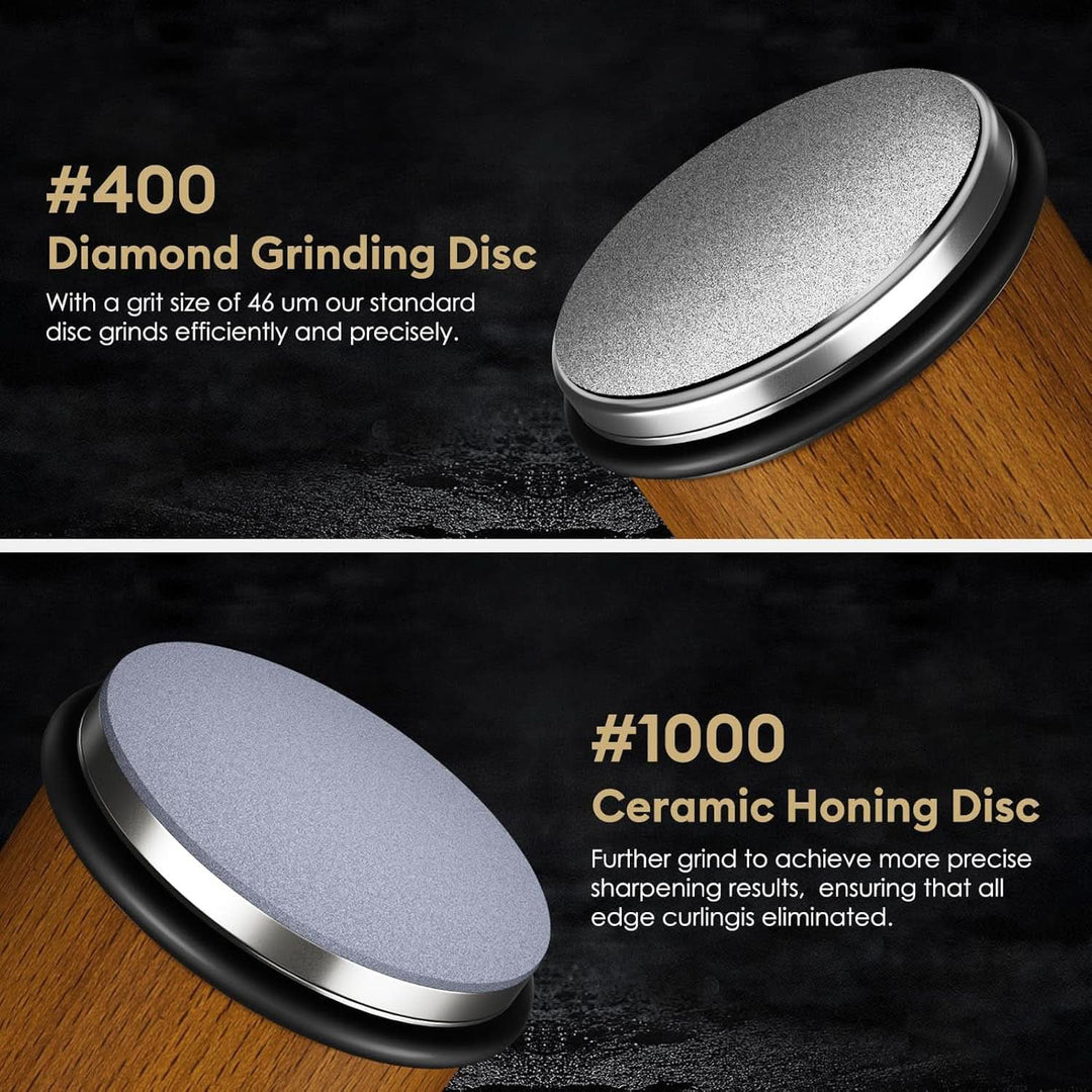 Modern SHARPEDGE professional kitchen knife sharpener with innovative diamond rolling system.